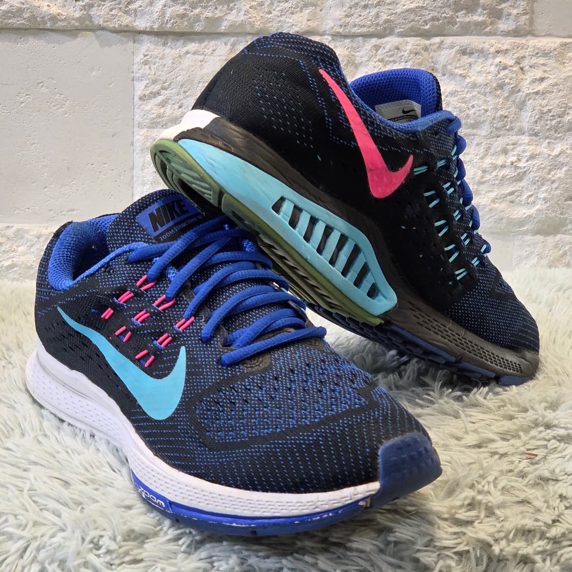 2q-4:나이키 줌 스트럭처 18 블루/블랙 러닝화 (24.5cm) 상품이미지4