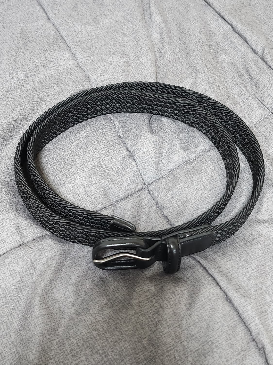 [M] 유니클로 레더 콤비네이션 메쉬 벨트 블랙 상품이미지1