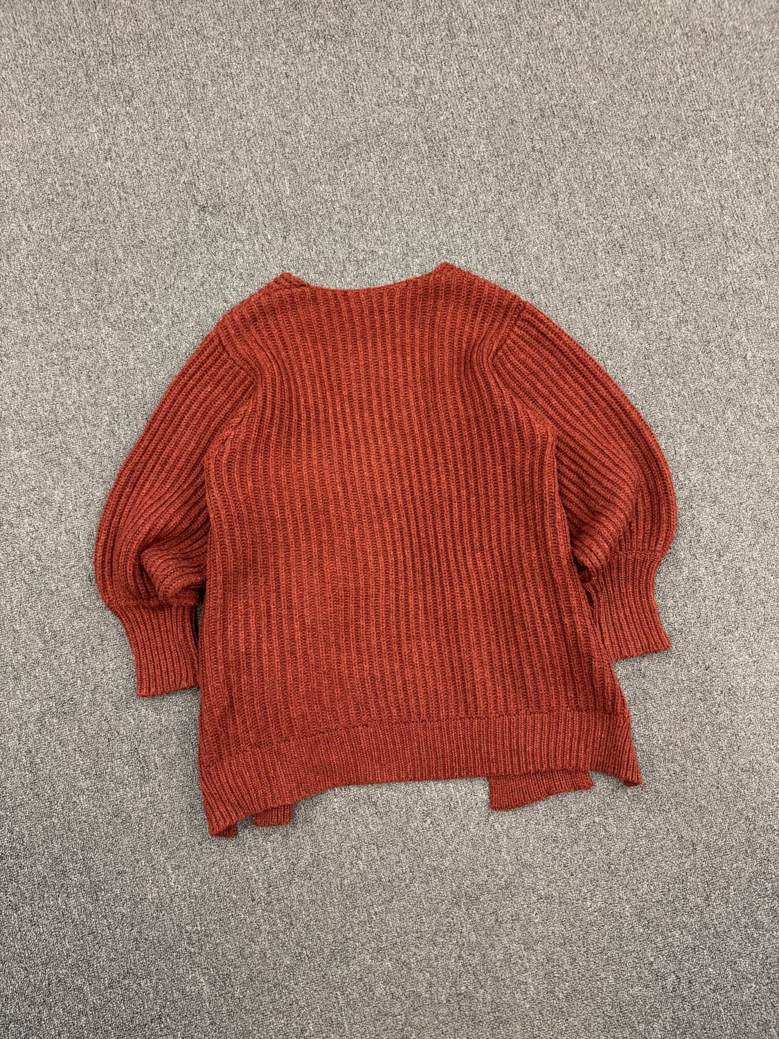 OS)SLY 빈티지 밑단 트임 브릭 컬러 니트 가디건 상품이미지5