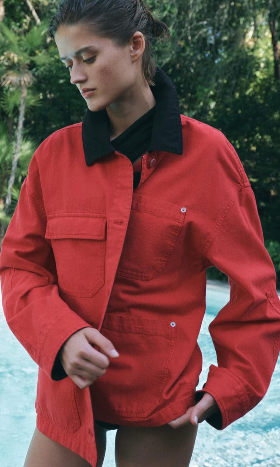 새상품) 자라 배색칼라 워크재킷 상품이미지2