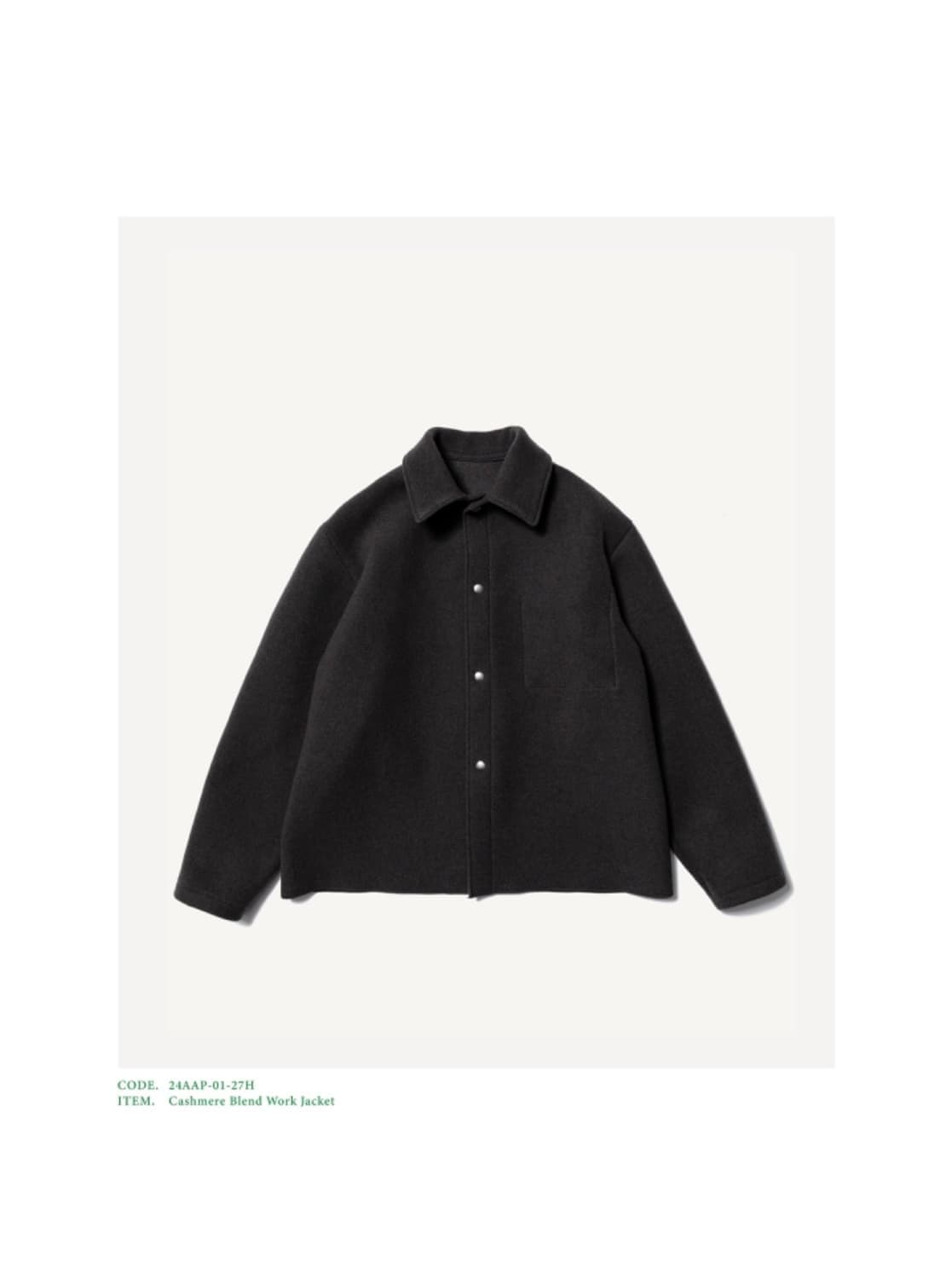 [2] 아프레쎄 A.presse 24fw 캐시미어 블렌드 워크자켓 상품이미지1