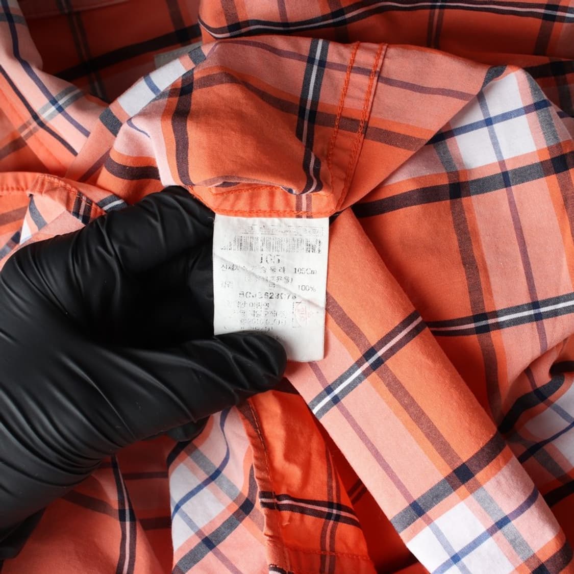 빈폴 오렌지 체크 반팔 셔츠 XL 상품이미지6