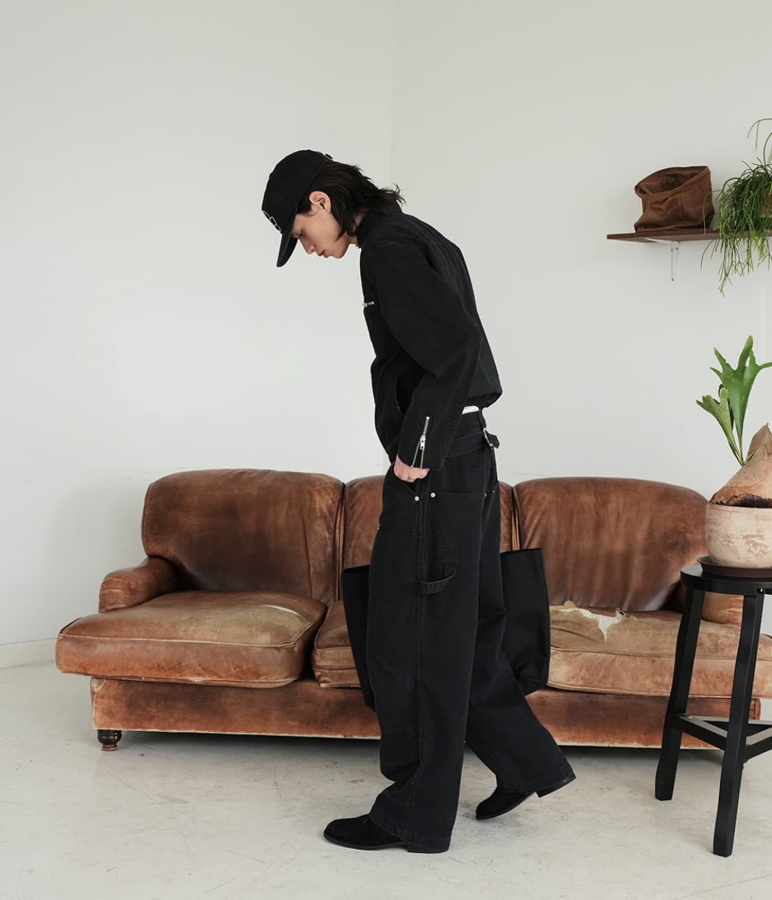 vintage rough neck zip-up/Black size 3 상품이미지2