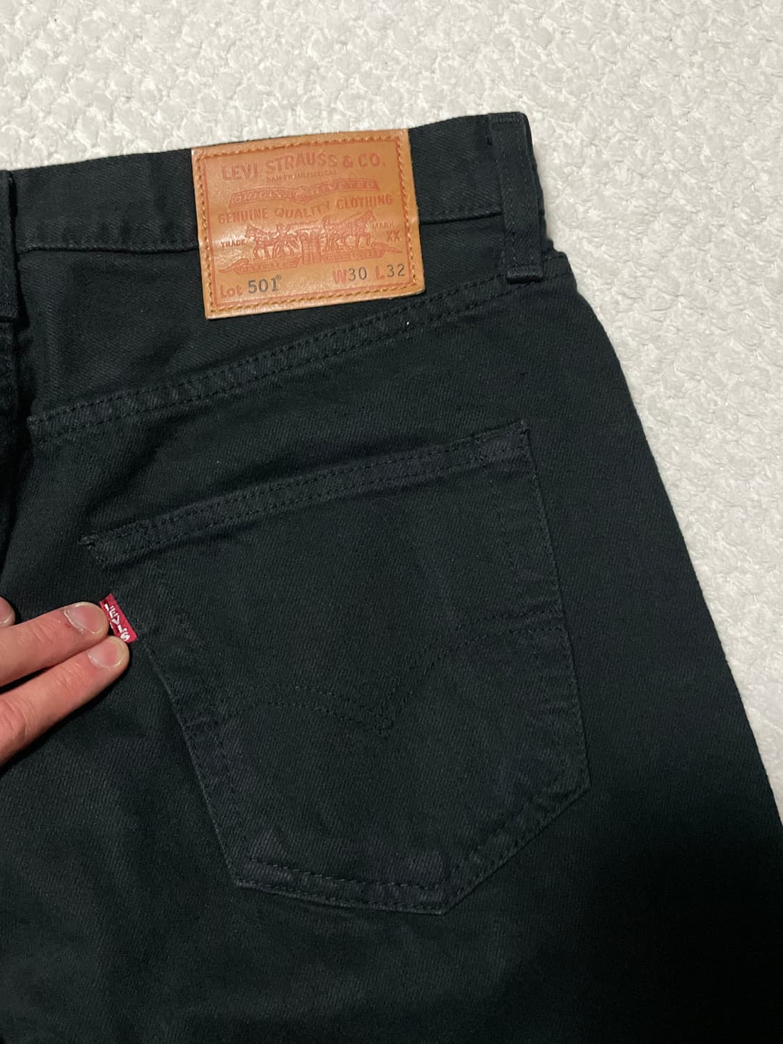 [30X32] 리바이스 501 오리지널 핏 프리미엄 빅E 데님 흑청 상품이미지7