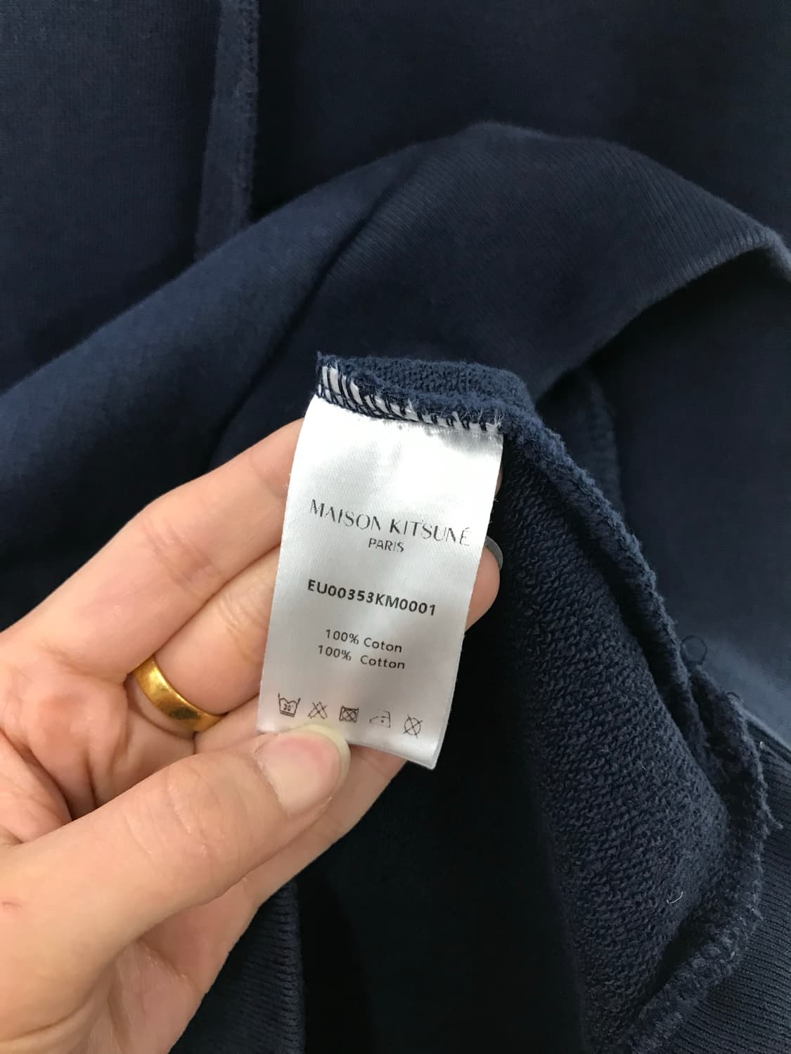 메종키츠네 더블 폭스 헤드 네이비 후드티 상품이미지5