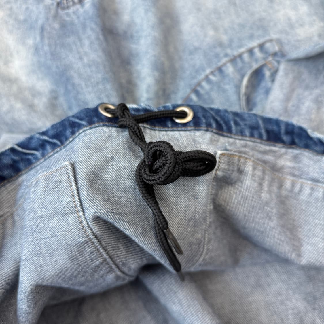 드레스볼륨 하이넥 데님 아노락 자켓 상품이미지5