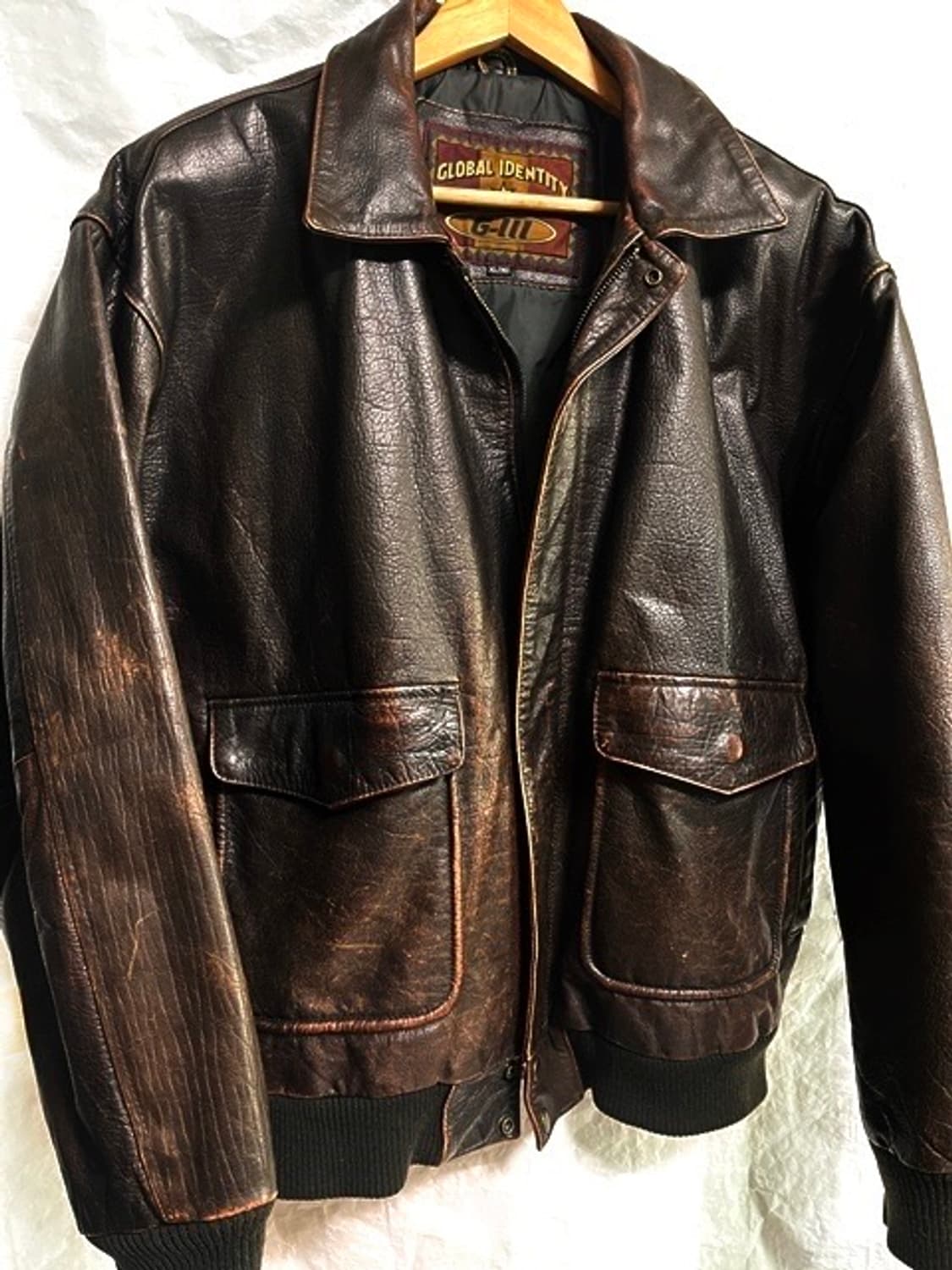 미국 g-iii사  A-2 가죽 봄버 자켓  루즈핏 xl 상품이미지2