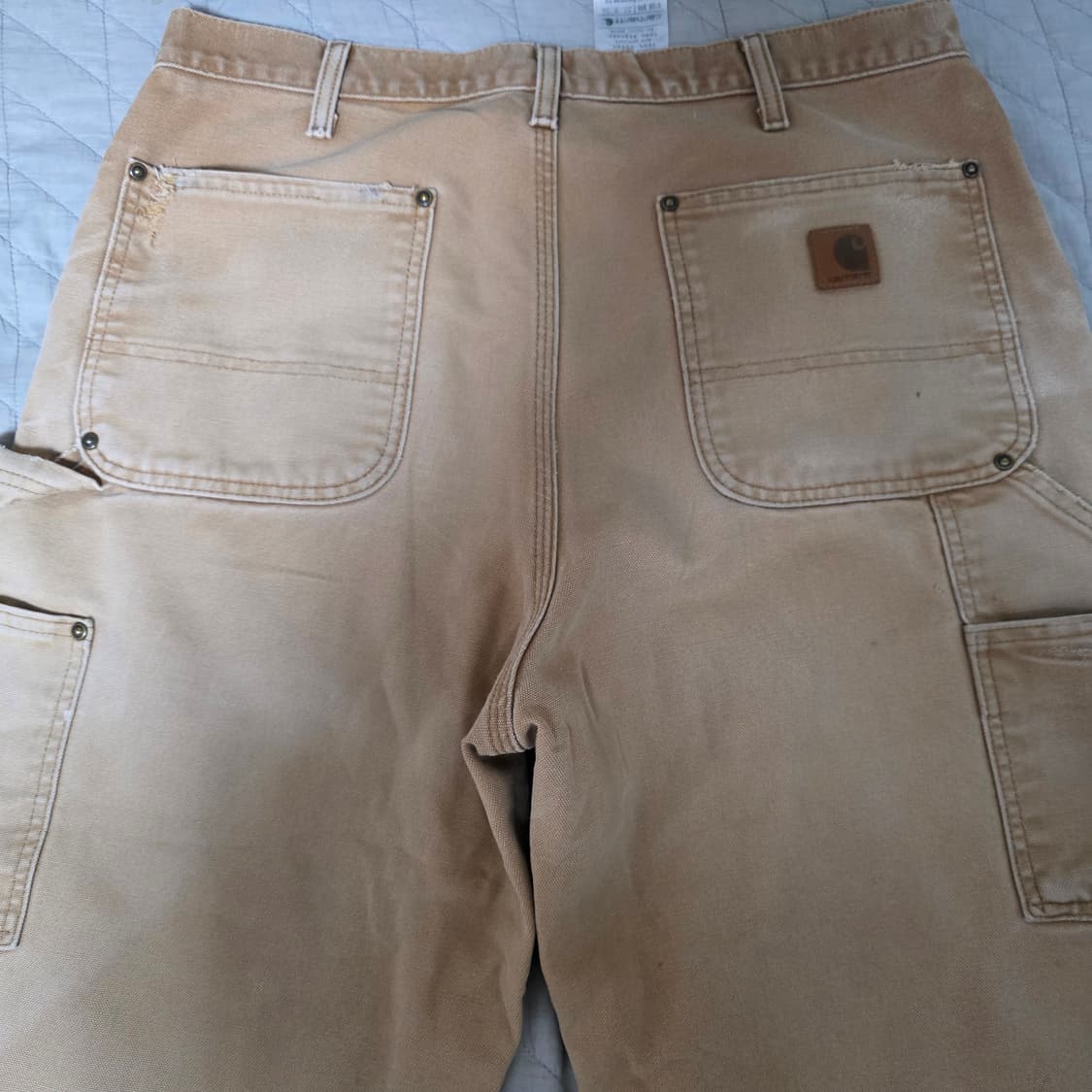 [33X36] 빈티지 칼하트 더블니 B136 BRN 워크팬츠 트래쉬드 상품이미지7
