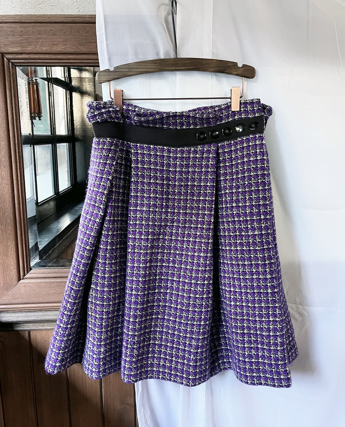 COMME DES GARCONS purple tweed wool skir 상품이미지6