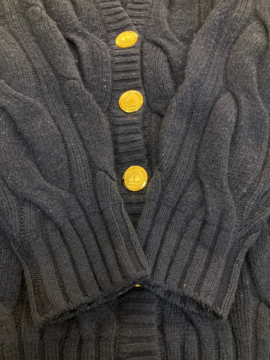 버버리 네이비 케이블 니트 가디건 M 상품이미지5