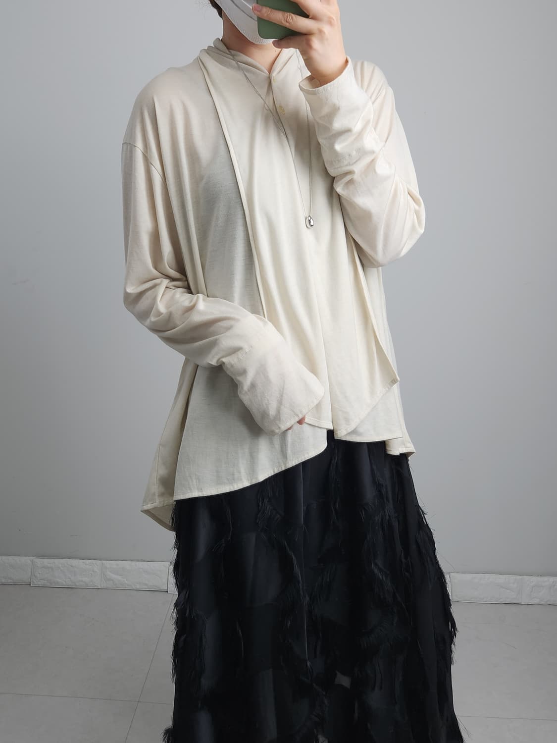 투버튼 레이스 롱 슬리브 상품이미지4