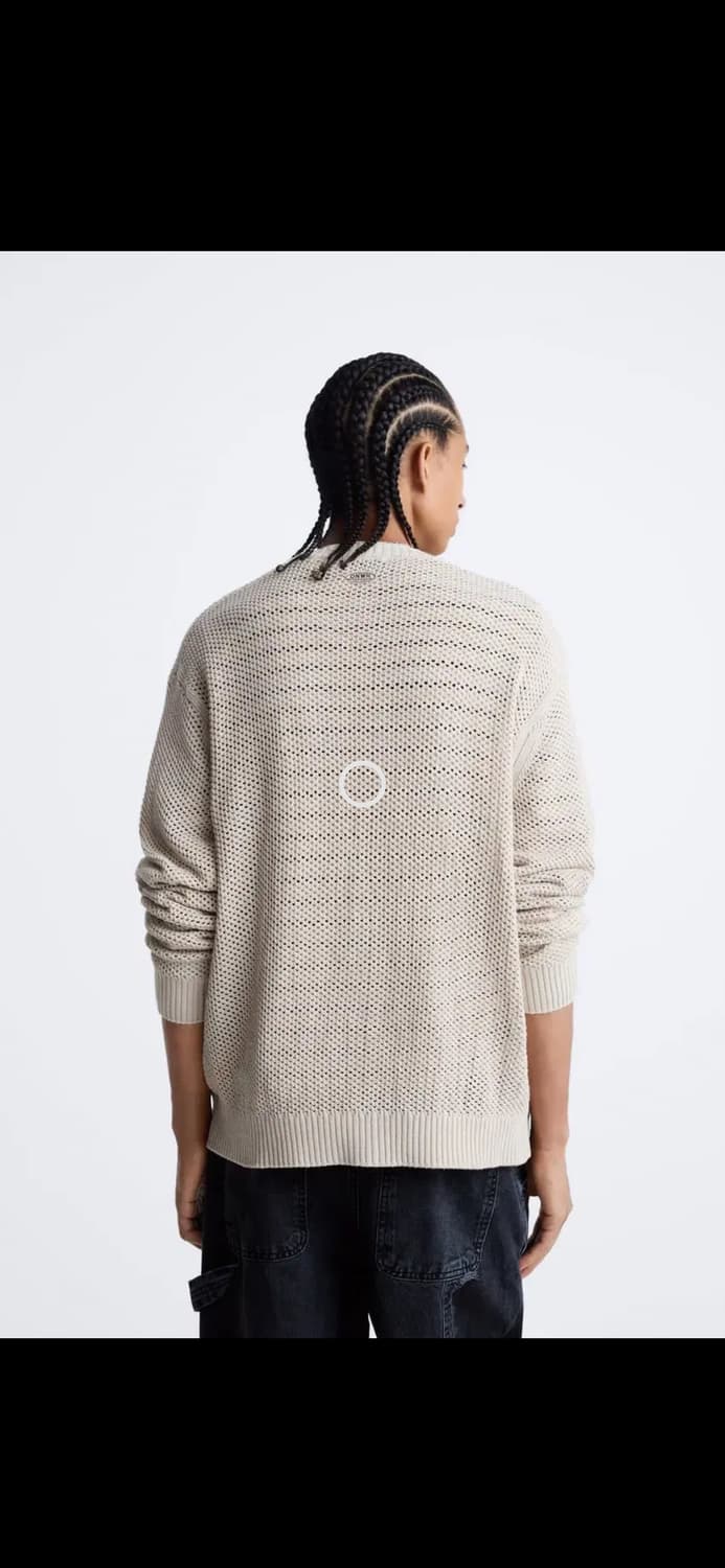 자라 텍스쳐드 크로켓 메쉬 가디건 Sand Brown L 상품이미지2