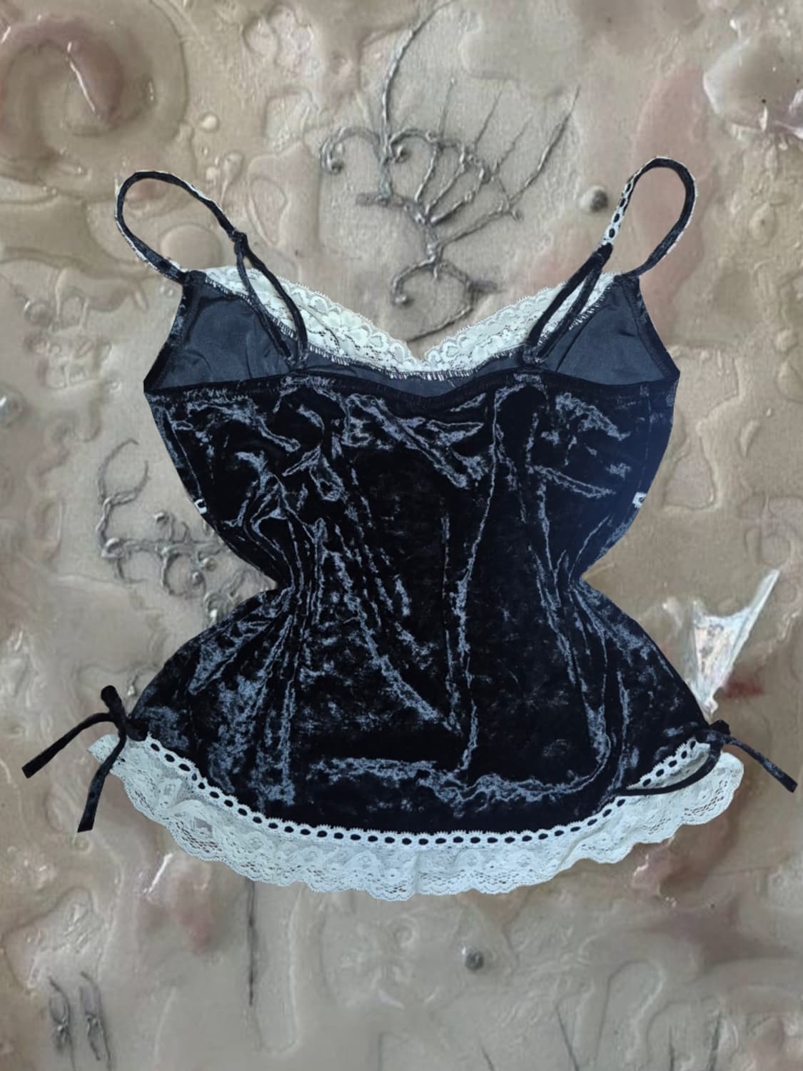 일본 빈티지 에메필 벨벳 레이스 슬립 로걀탑 나시 공겜여주 오네갸루 상품이미지4