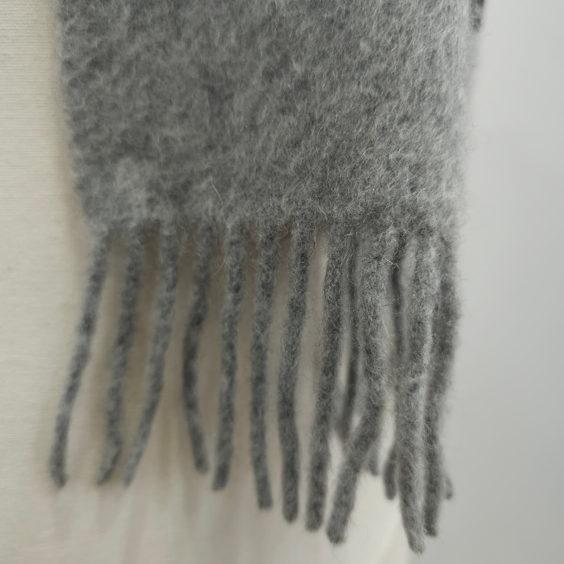 캐시미어 100% 그레이 머플러 남녀공용 상품이미지6