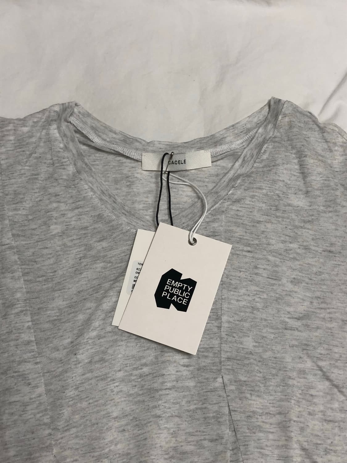 [새상품] 카셀 텐셀 플리츠 티셔츠 멜란지그레이 상품이미지2