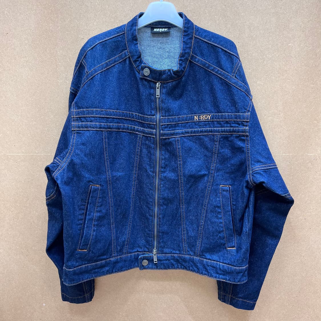 널디 유니 NY 데님 바이커 자켓(남녀공용) 상품이미지1