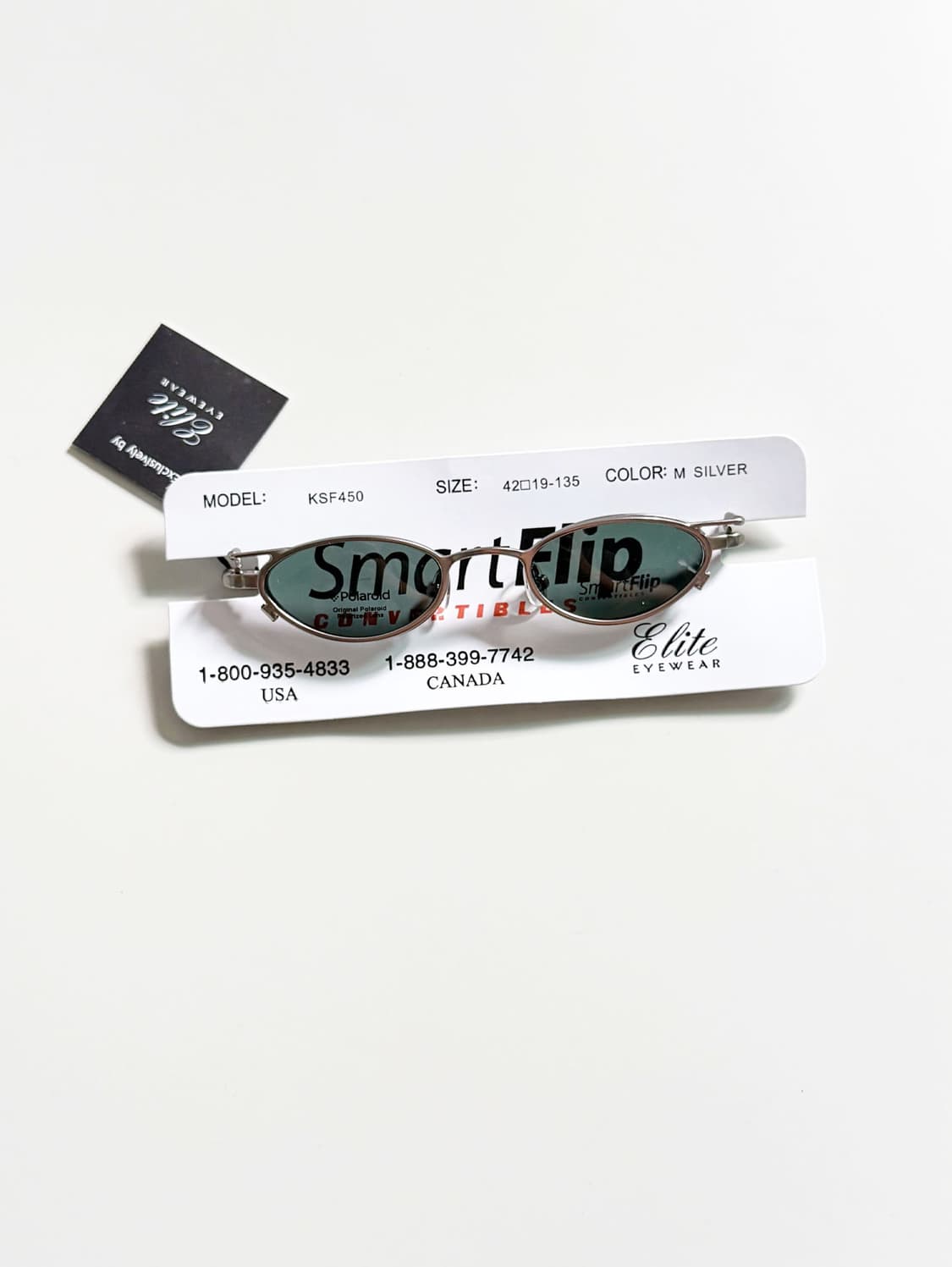 미국제 ELITE 클립온 실버메탈 슬림 오벌 프레임 빈티지 안경 상품이미지2