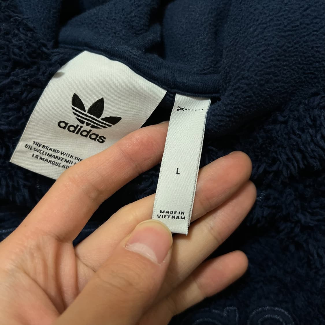 아디다스 빅로고 쉐르파 양털 후리스 후드티 L/100  상품이미지5