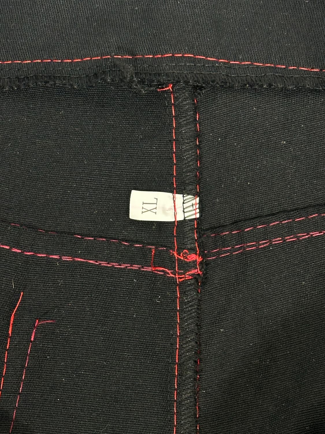 일본 빈티지 블랙 레드 자수 힙합 와이드 팬츠 바지 XL 상품이미지7