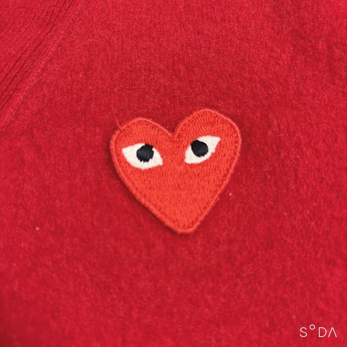 꼼데가르송 레드 하트 가디건 L 상품이미지4