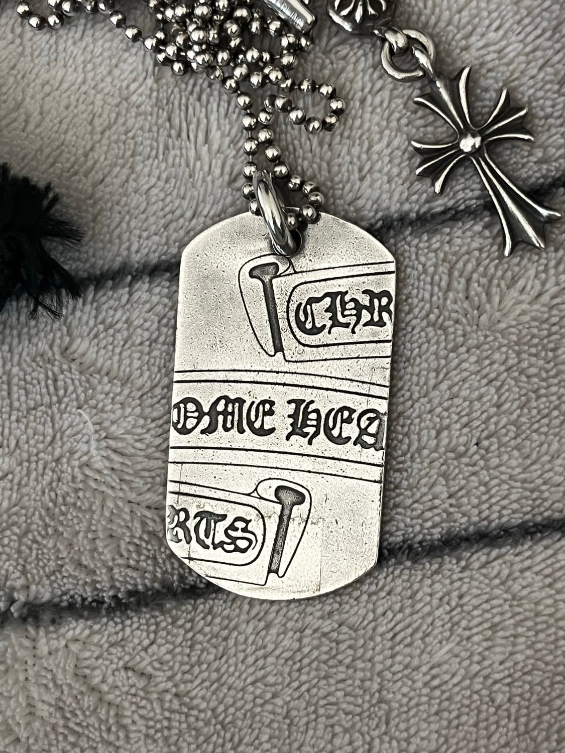 크롬하츠 오사카한정 도그택 원볼 타이니 크로스 군번줄 목걸이 상품이미지3