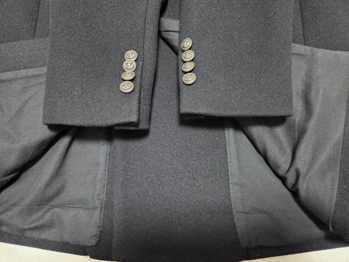 타임옴므 블랙 더블 브레스티드 코트 상품이미지5