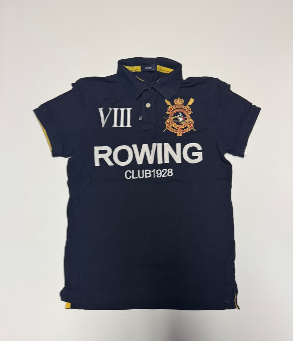 헤지스 Hazzys 로잉 로고 반팔 카라 티셔츠 S ~ M 네이비 상품이미지1