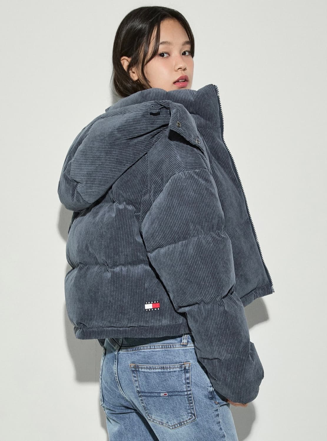 타미진스 워시드 코듀로이 알래스카 패딩 덕다운 크롭패딩 상품이미지4