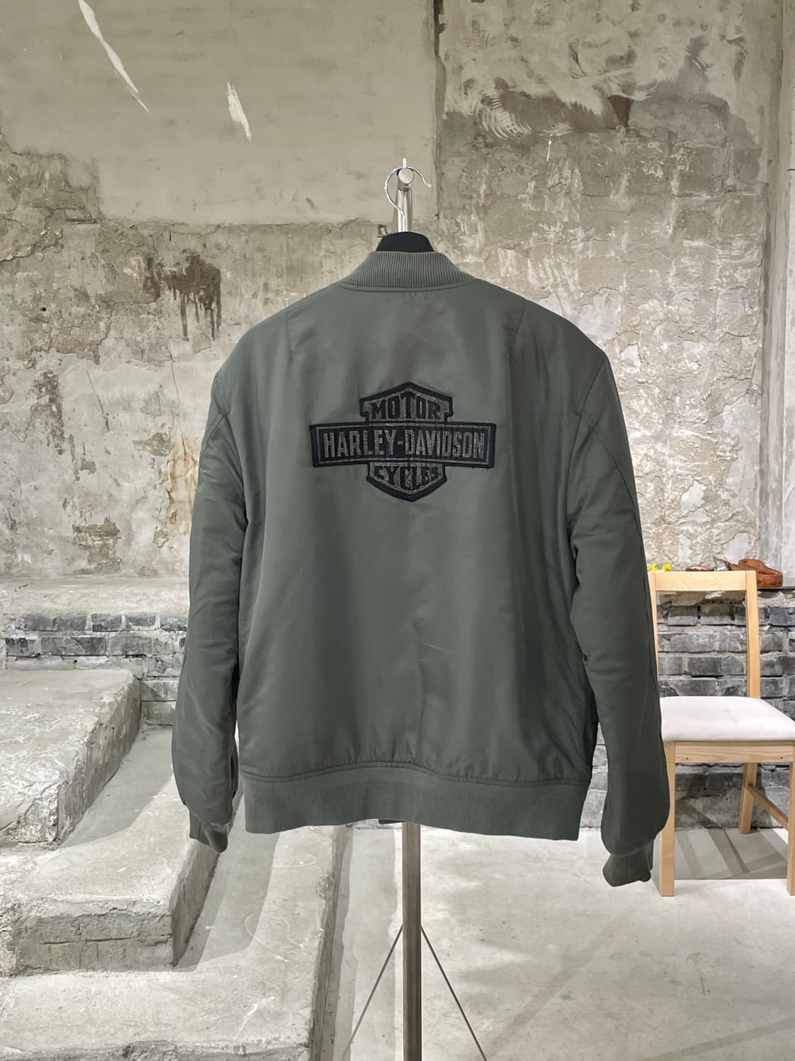 할리 데이비슨 카키 MA-1 나일론 봄버 자켓 상품이미지6
