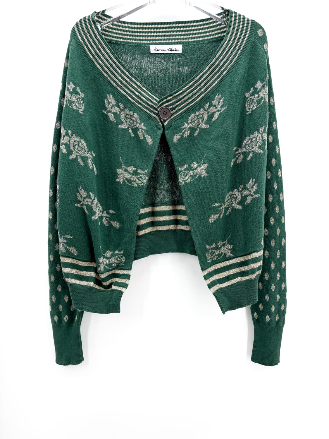 빈티지 메탈릭 로즈 가디건  상품이미지3