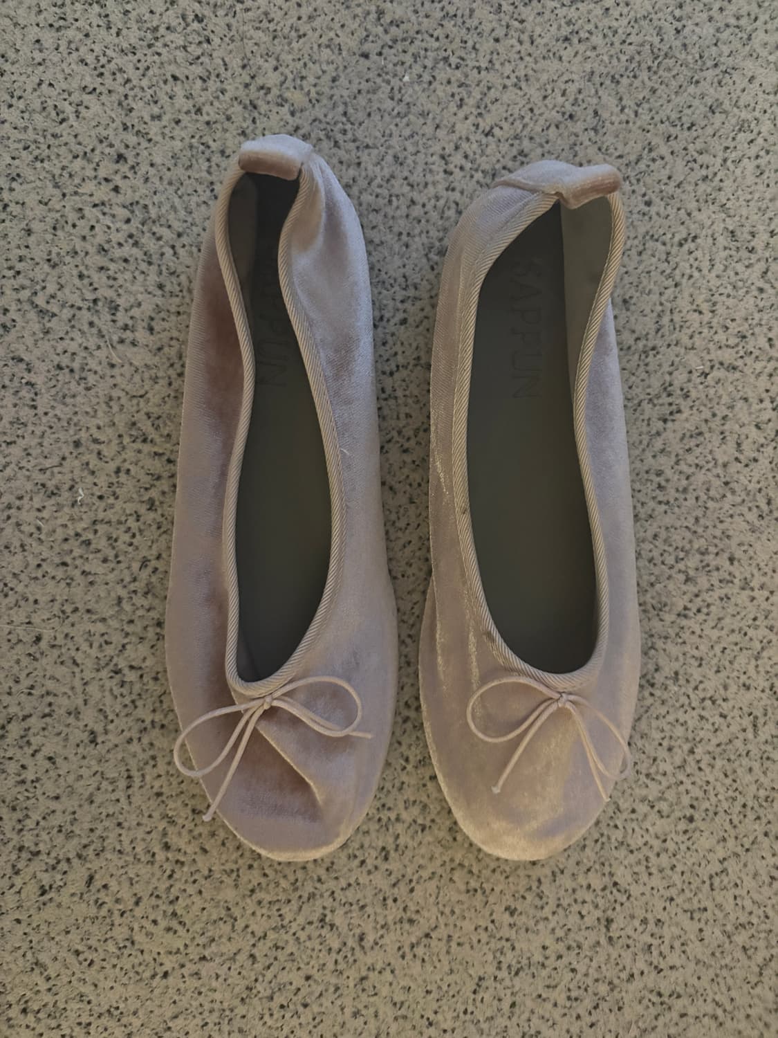 핑크 벨벳 플랫슈즈 245 상품이미지1