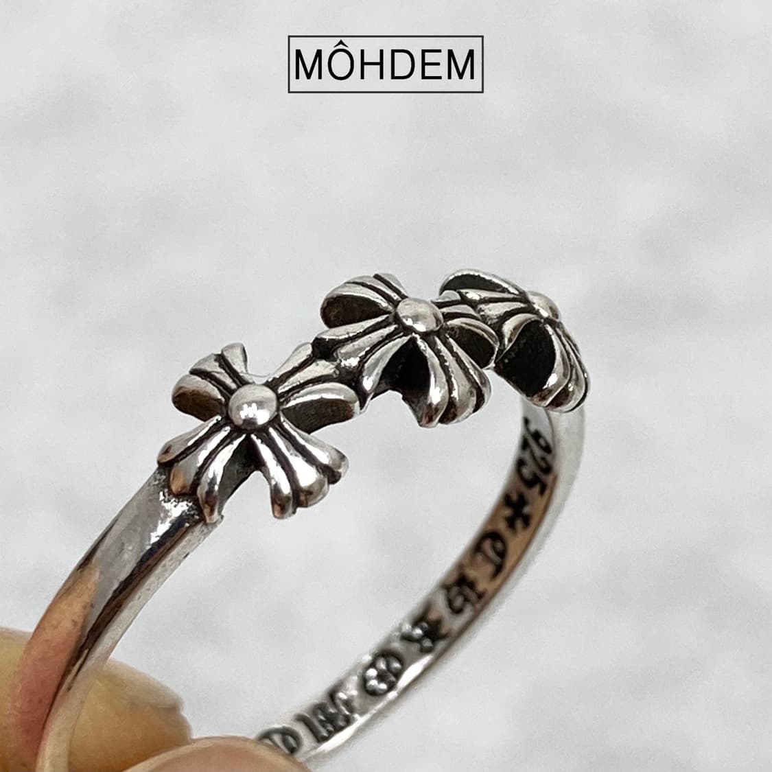 [Unisex] 크로스3 링 실버 반지 상품이미지3