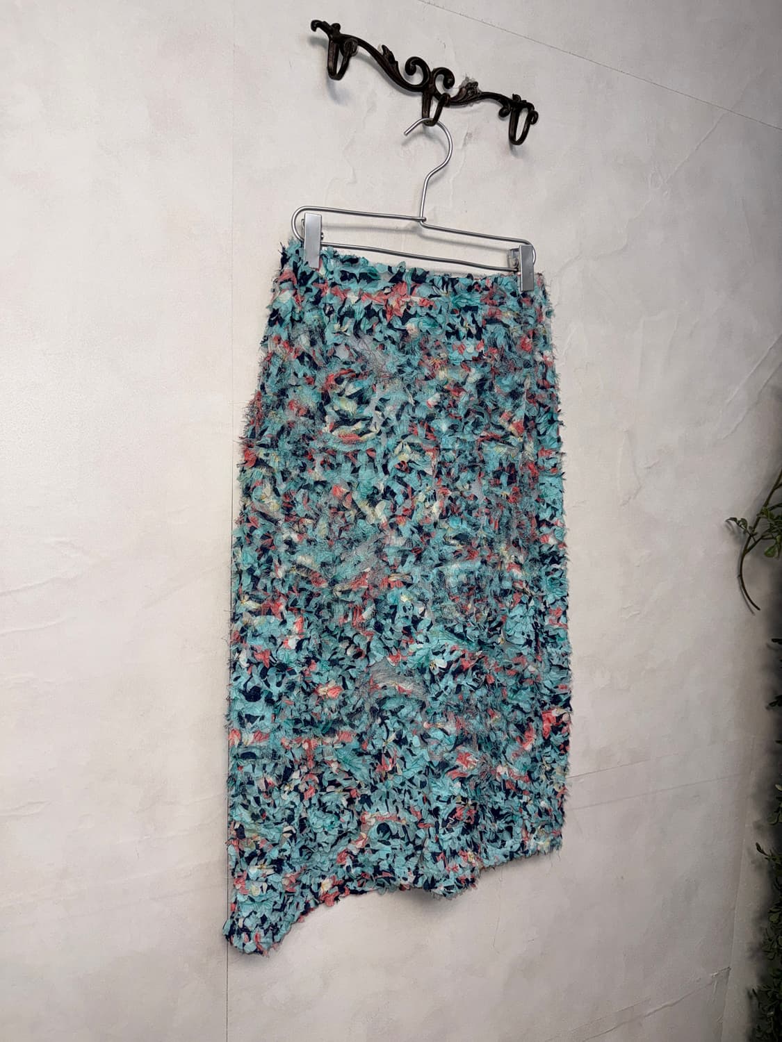 Blue coral messy floral midi skirt 상품이미지2