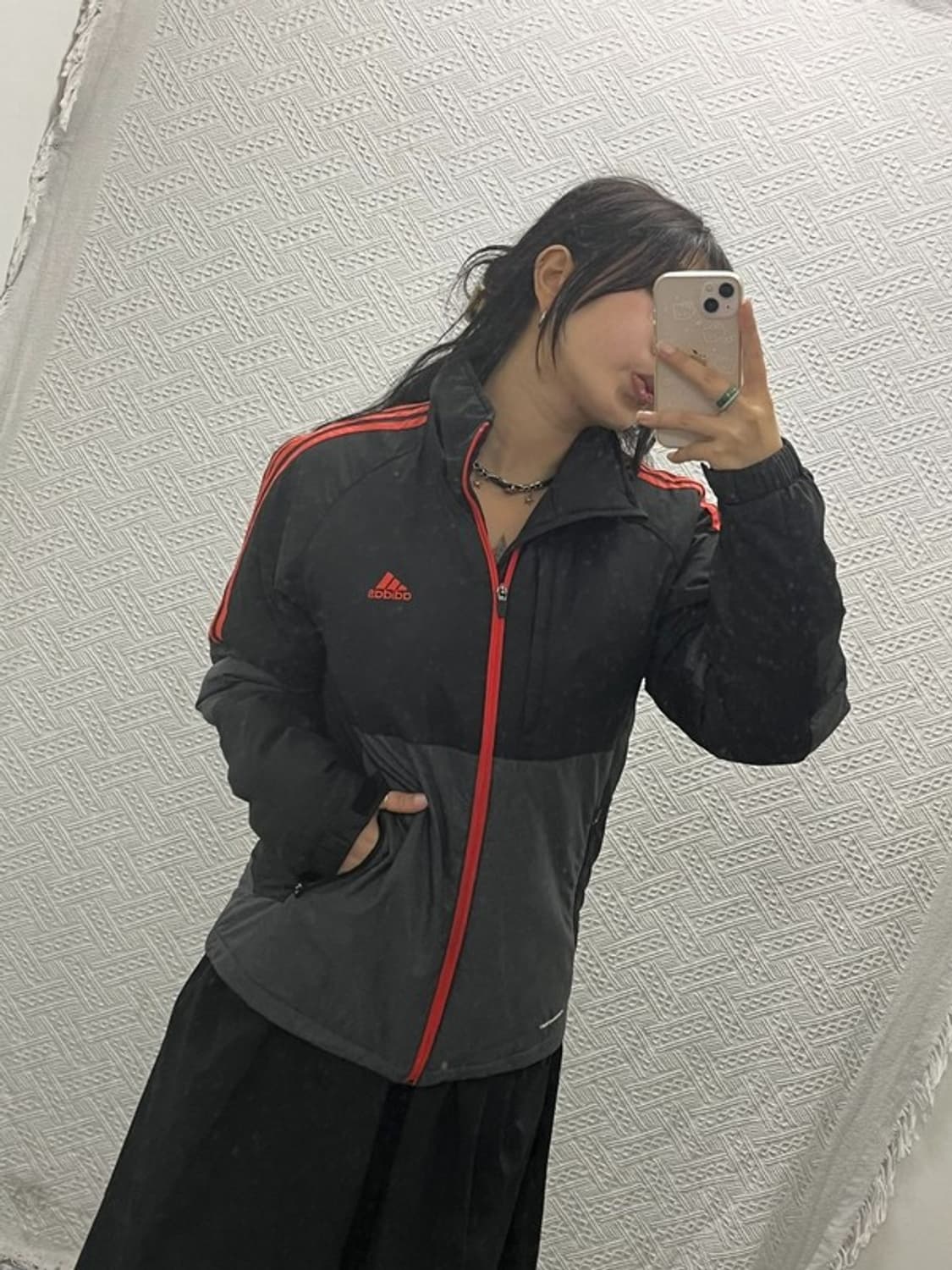 아디다스 포모션 블랙 그레이 배색 패디드 점퍼 95 C06506 상품이미지1