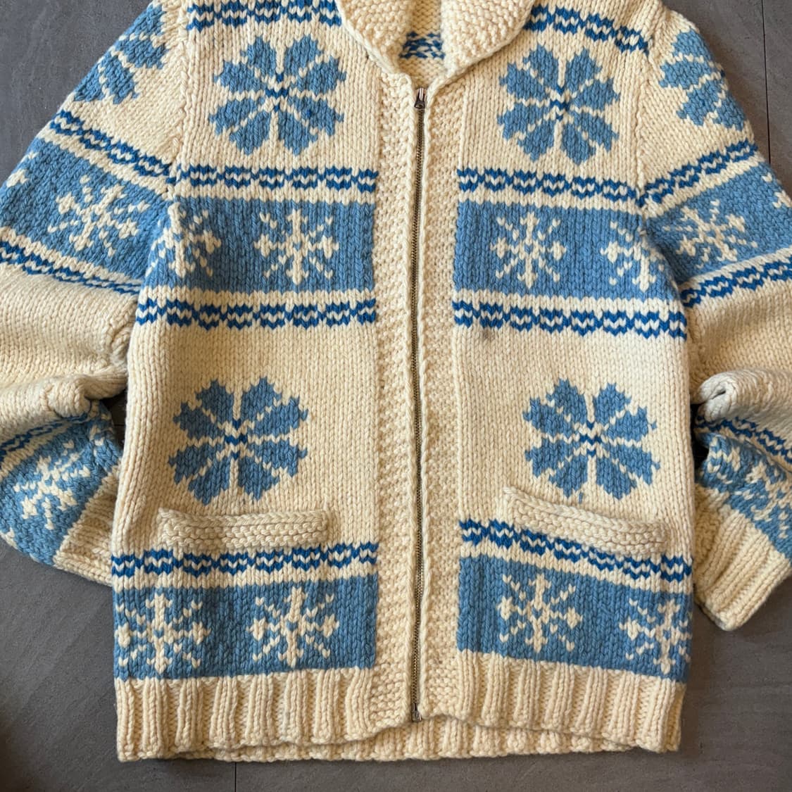 빈티지 눈꽃 자수 코위찬 자켓 상품이미지4