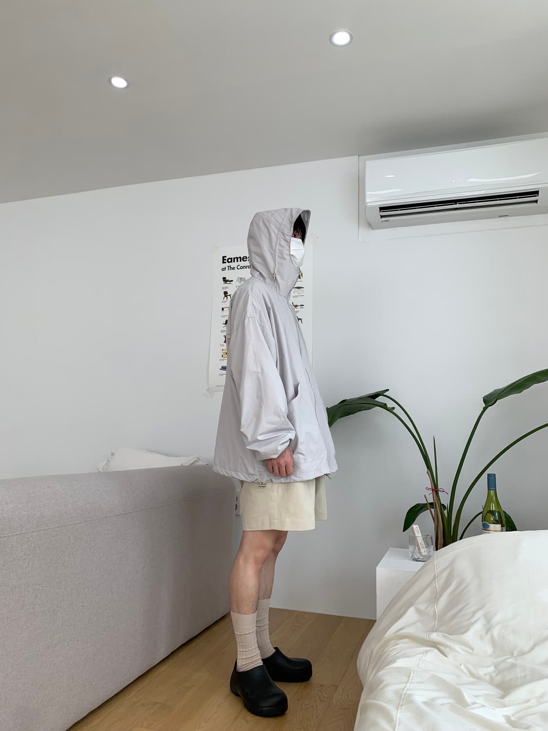 핀턱 반바지 베이지 (유니섹스) 상품이미지4