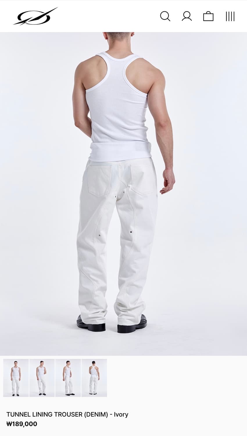 51퍼센트 / 터널 라이닝 데님 청바지 / 화이트 / L 상품이미지3