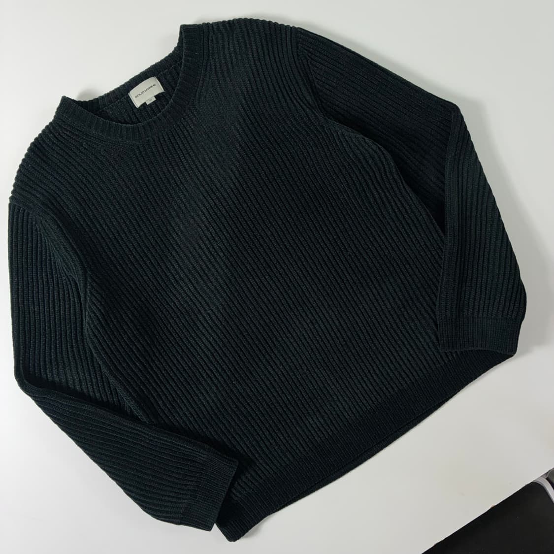 Solid homme  솔리드 옴므 딥네이비 골지 라운드 니트 상품이미지2