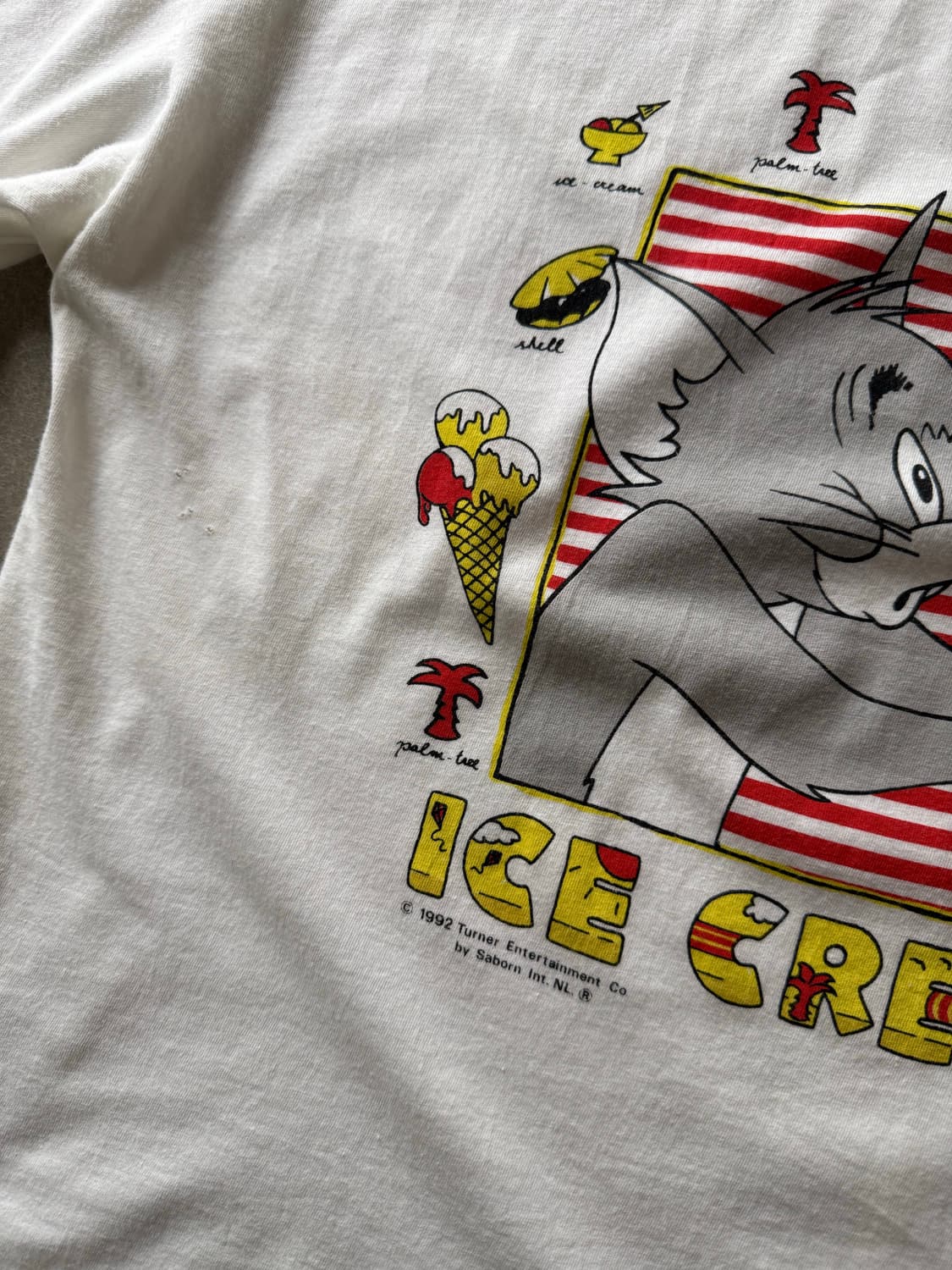90s Tom & Jerry Ice Cream Cropped Tee 상품이미지4