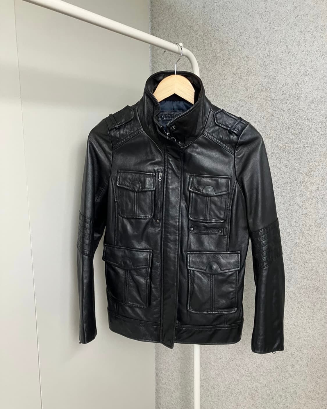빈티지 레더 자켓 블랙 상품이미지1