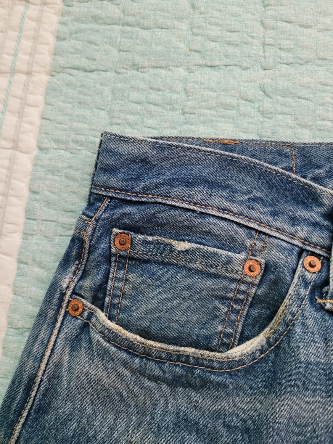 리바이스 501S. 디스디테일 중청워싱 스키니진. 31사이즈 상품이미지3