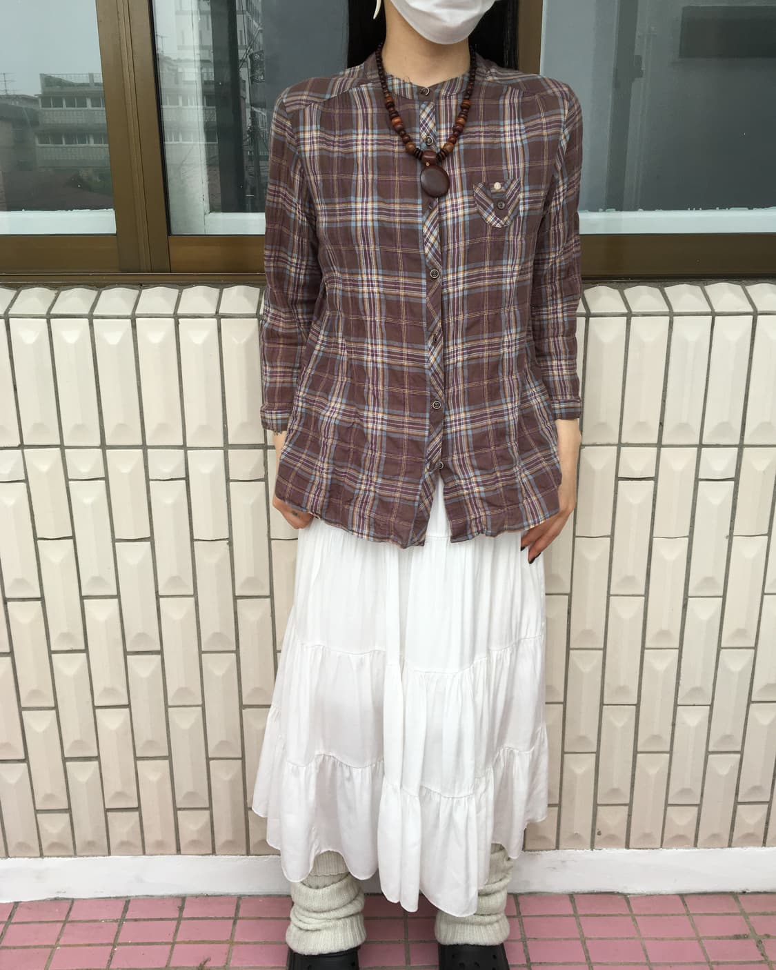 Pocket point check pattern blouse 상품이미지1