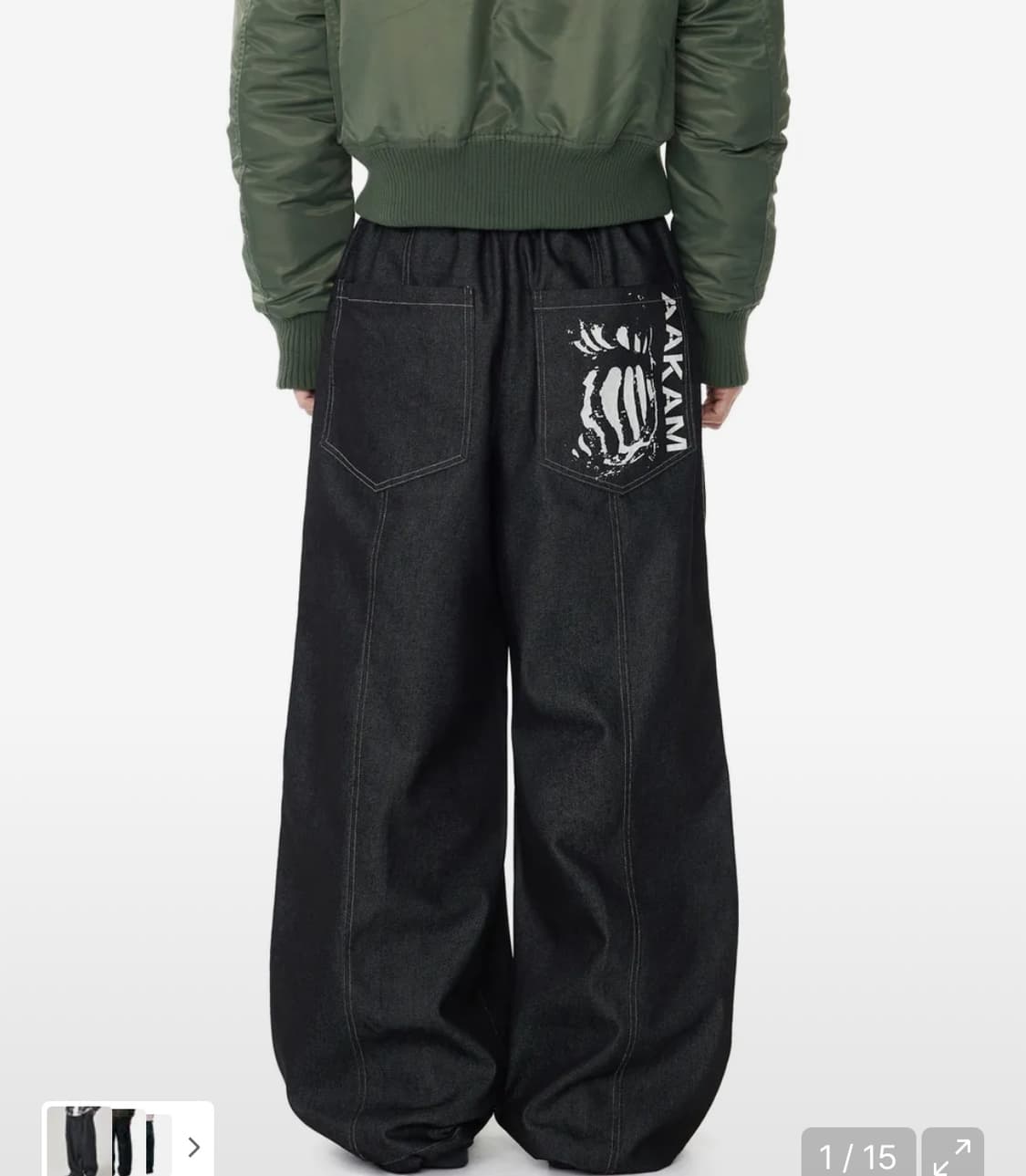 아캄 데님 팬츠 블랙 상품이미지1