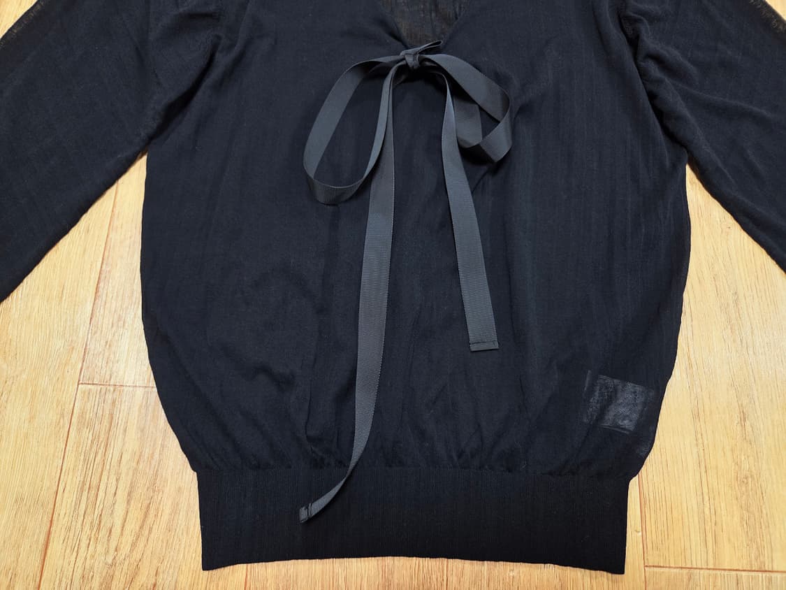 파르벵(FARVEN) 리본 타이 플리츠니트 55-66 새상품 상품이미지9