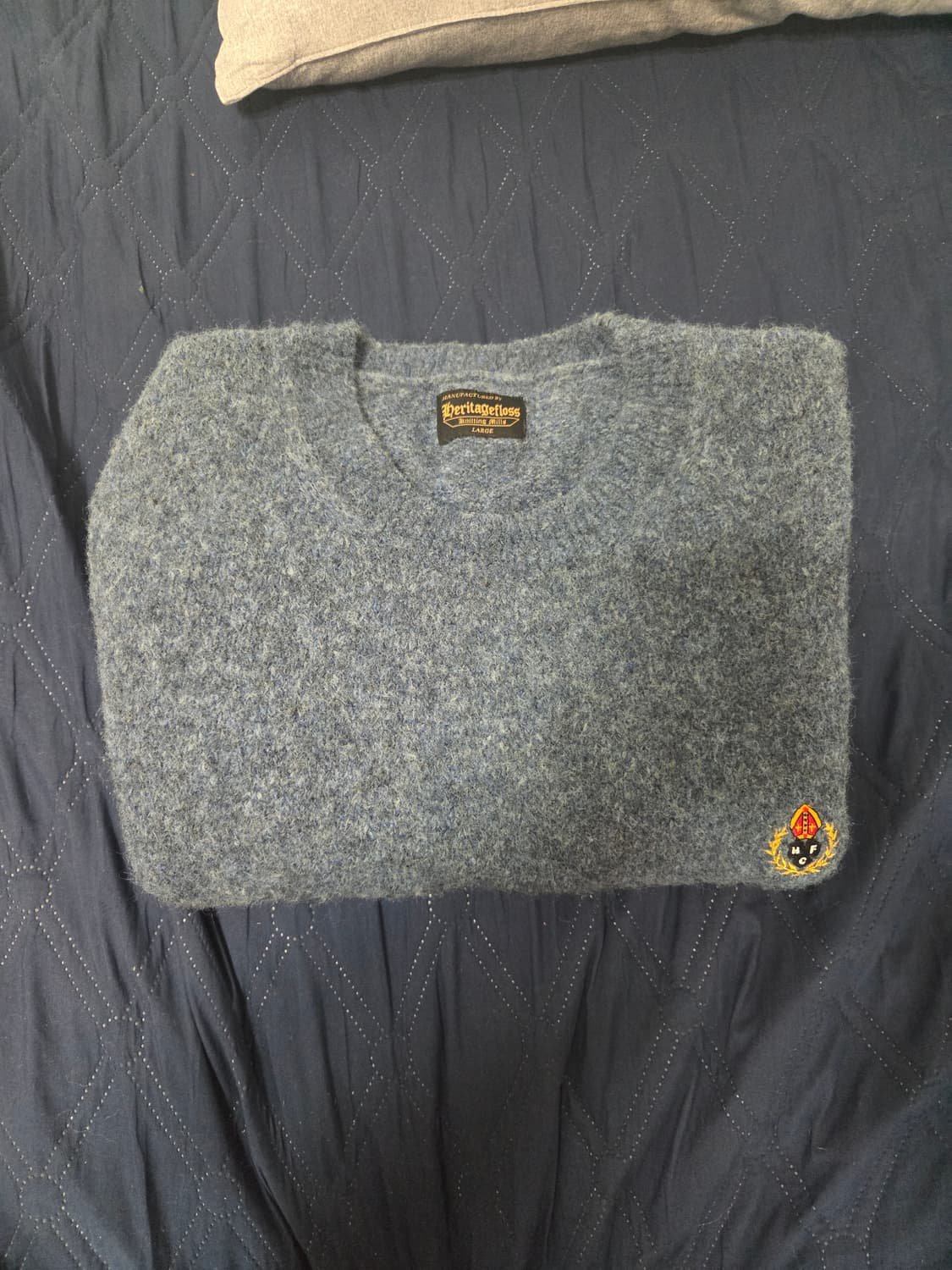 헤리티지플로스 모헤어 크루넥 니트 블루 L 팝니다 상품이미지1