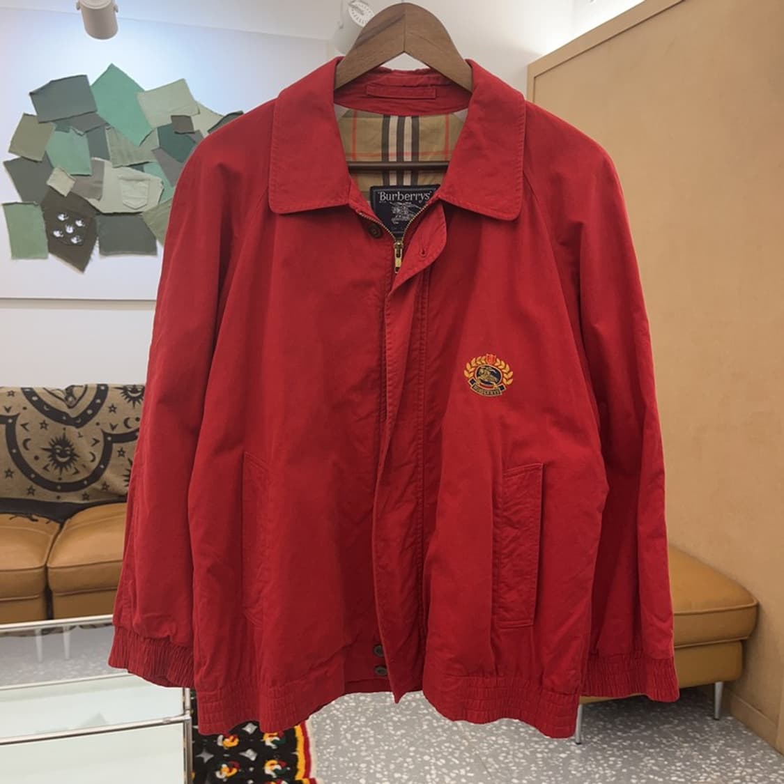 버버리 빈티지 유니크 월계수 자수패치 블루종 자켓 100 C08058 상품이미지3