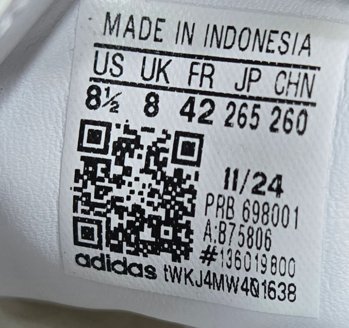 아디다스 미착용 265mm-삼바 OG 화이트 블랙   상품이미지7