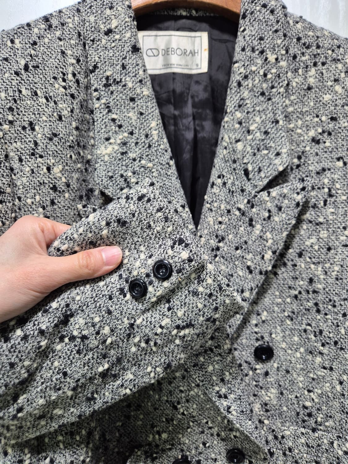 DEBORAH 트위드 더블 버튼 자켓 상품이미지3