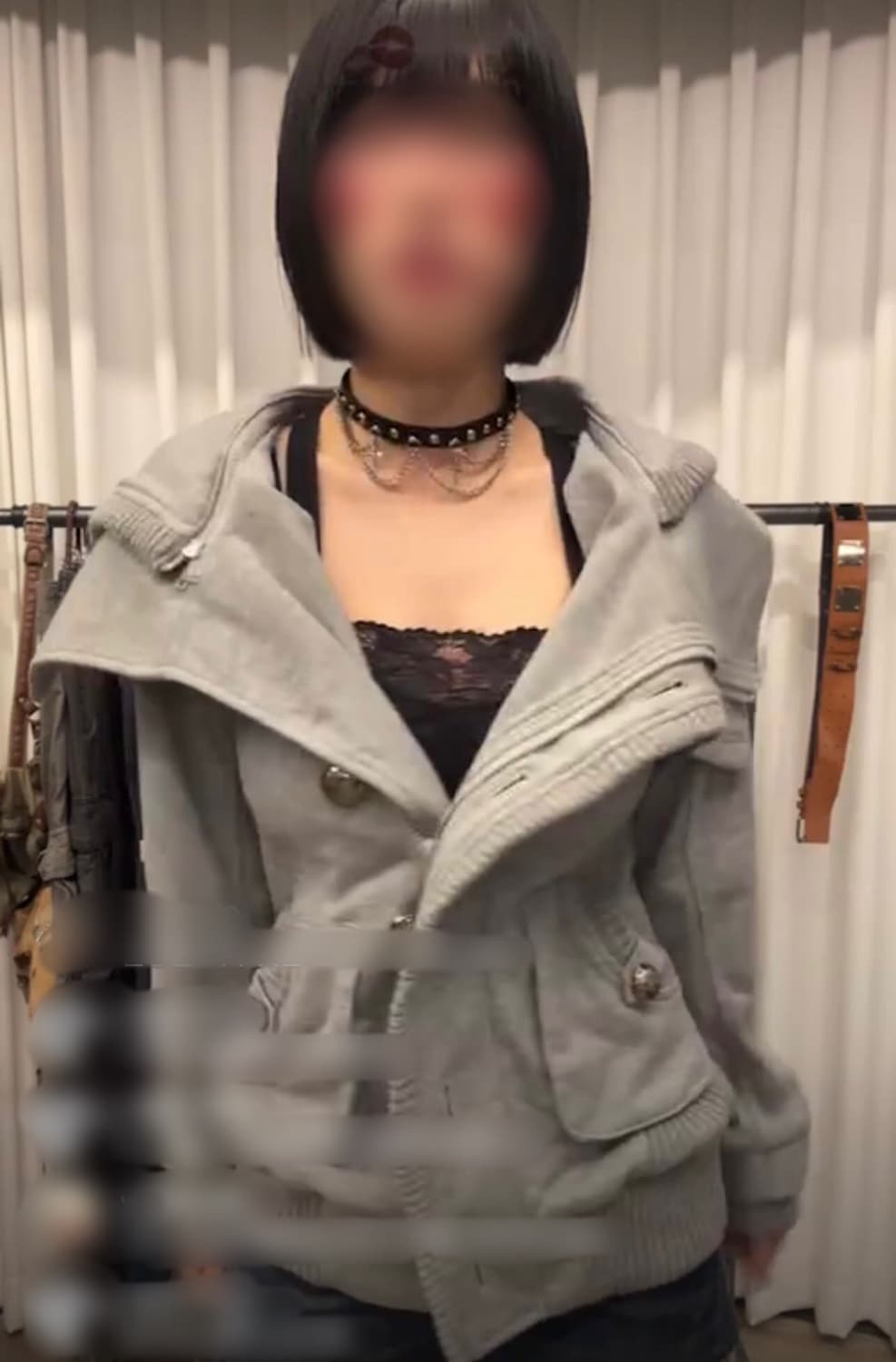 Vintage 하이넥 버튼 자켓 상품이미지3