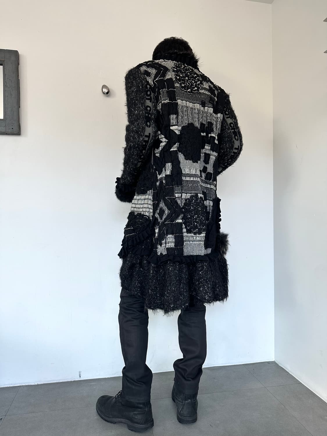 Tricot chic 이탈리 퍼 트리밍 패치 울 코트 상품이미지3